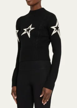 Perfect MomentCropped Cable-Knit Star Sweater