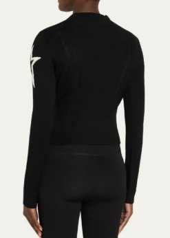 Perfect MomentCropped Cable-Knit Star Sweater