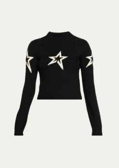 Perfect MomentCropped Cable-Knit Star Sweater