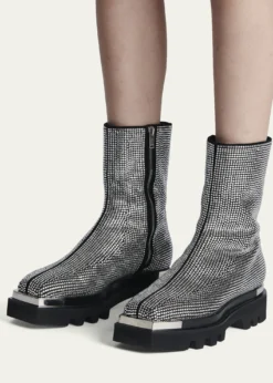 Peter DoCrystal Stud Zip Combat Boots