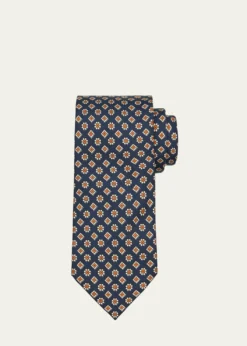 Petronius 1926Men's Limited Edition Micro-Floral Silk Tie