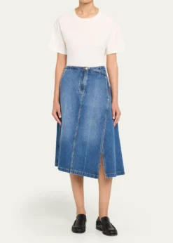 3.1 Phillip LimAsymmetric Denim Midi Skirt