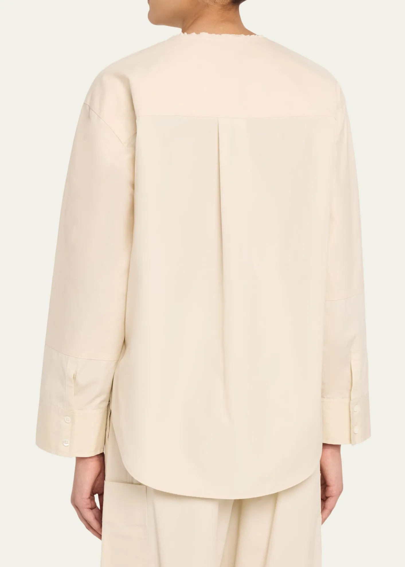 3.1 Phillip LimCollarless Cotton Poplin Shirt