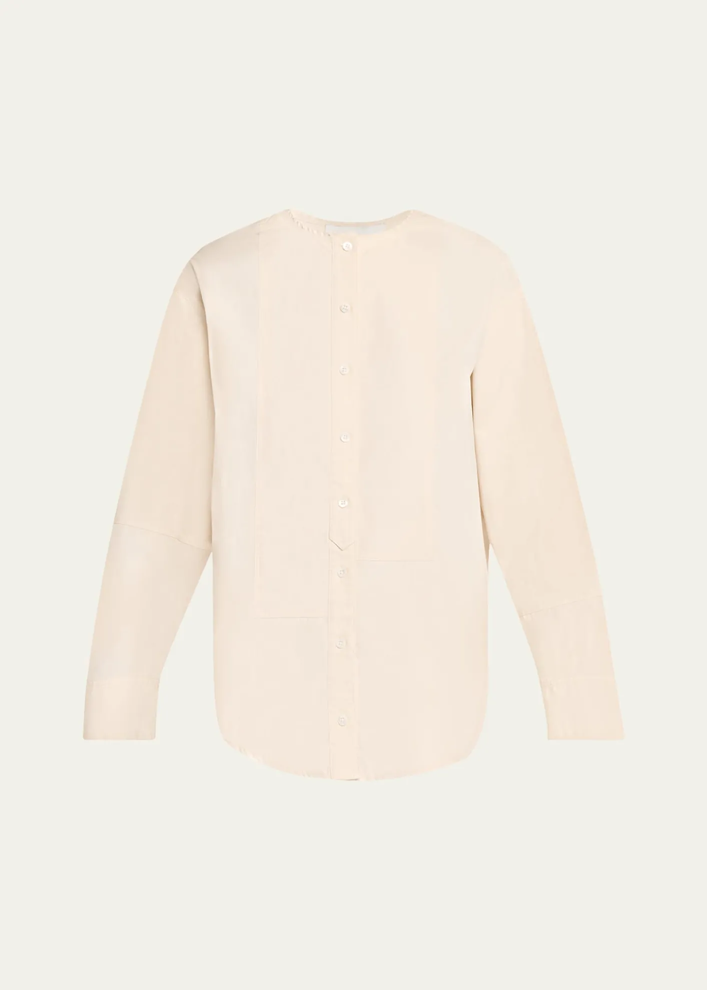 3.1 Phillip LimCollarless Cotton Poplin Shirt