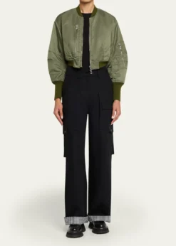 3.1 Phillip LimCropped Nylon Bomber Jacket