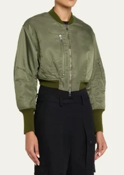 3.1 Phillip LimCropped Nylon Bomber Jacket