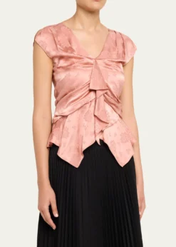 3.1 Phillip LimFloral Silk Draped Top