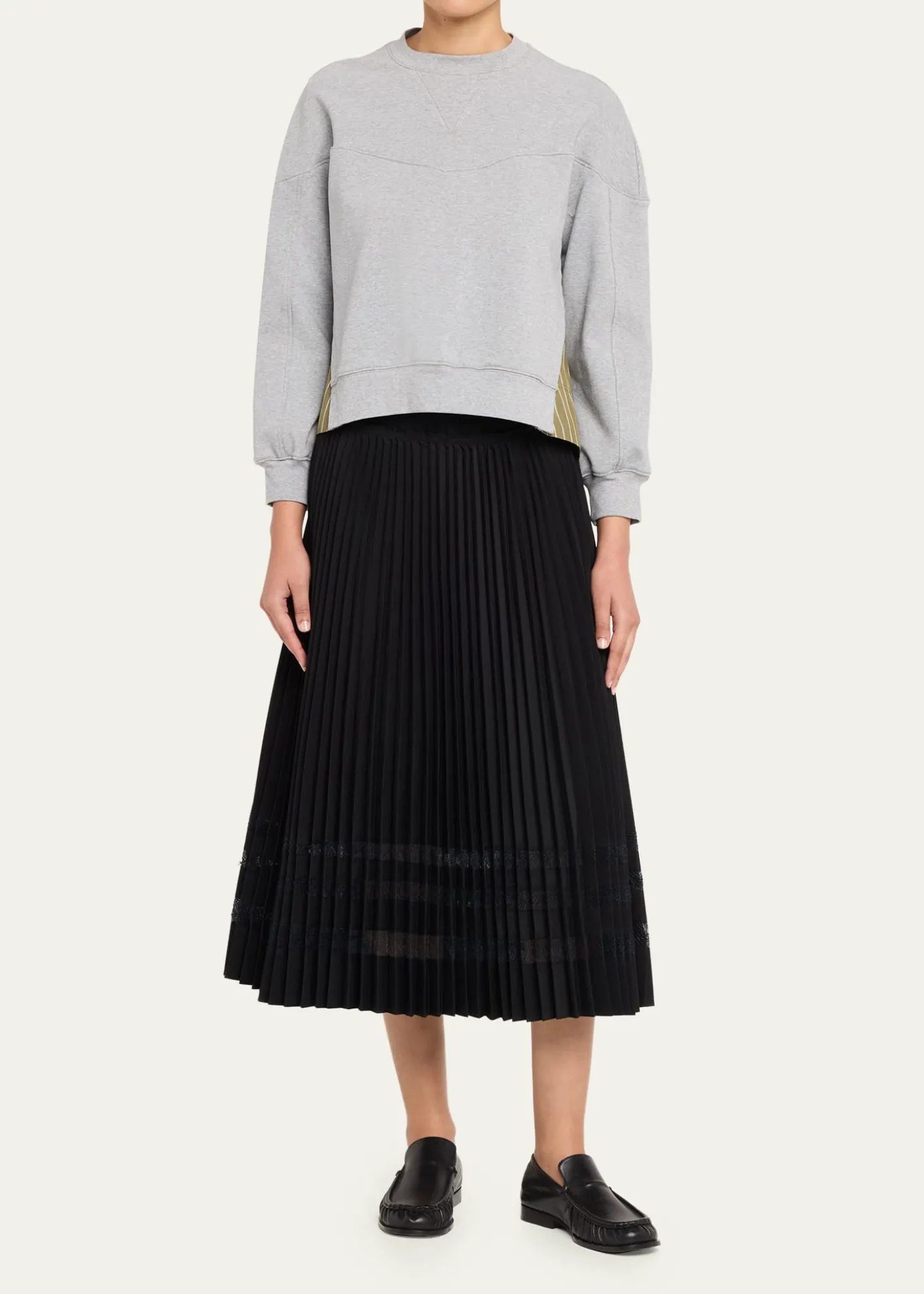 3.1 Phillip LimLong-Sleeve French-Terry Combo Top