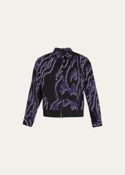 3.1 Phillip LimMen's Wood Grain-Print Bomber Jacket