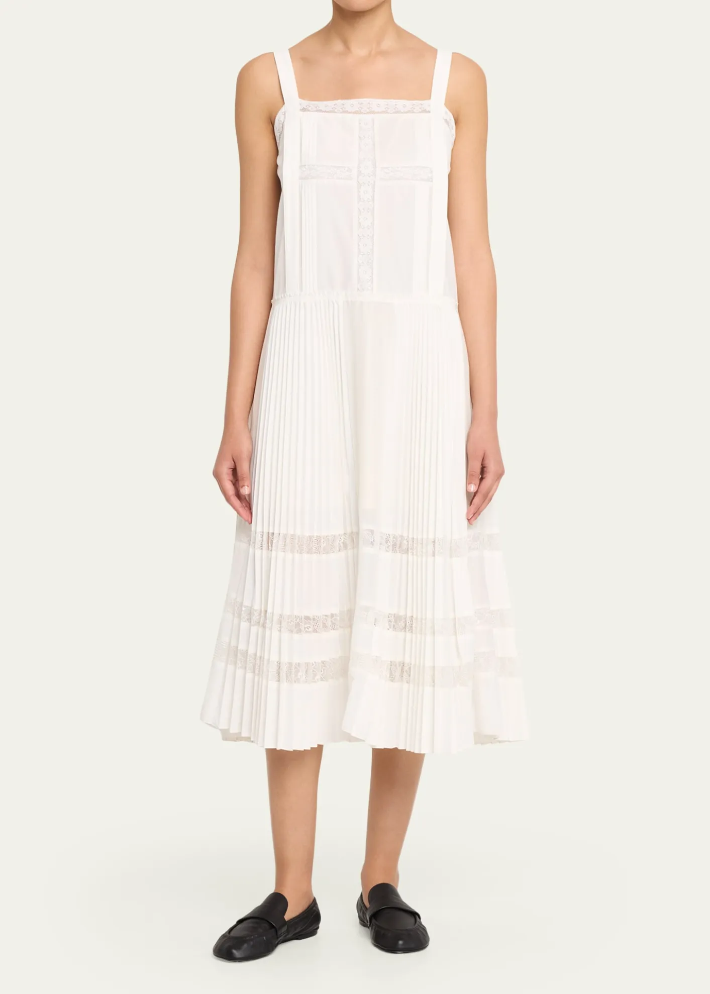 3.1 Phillip LimPleated Lace-Inset Midi Dress