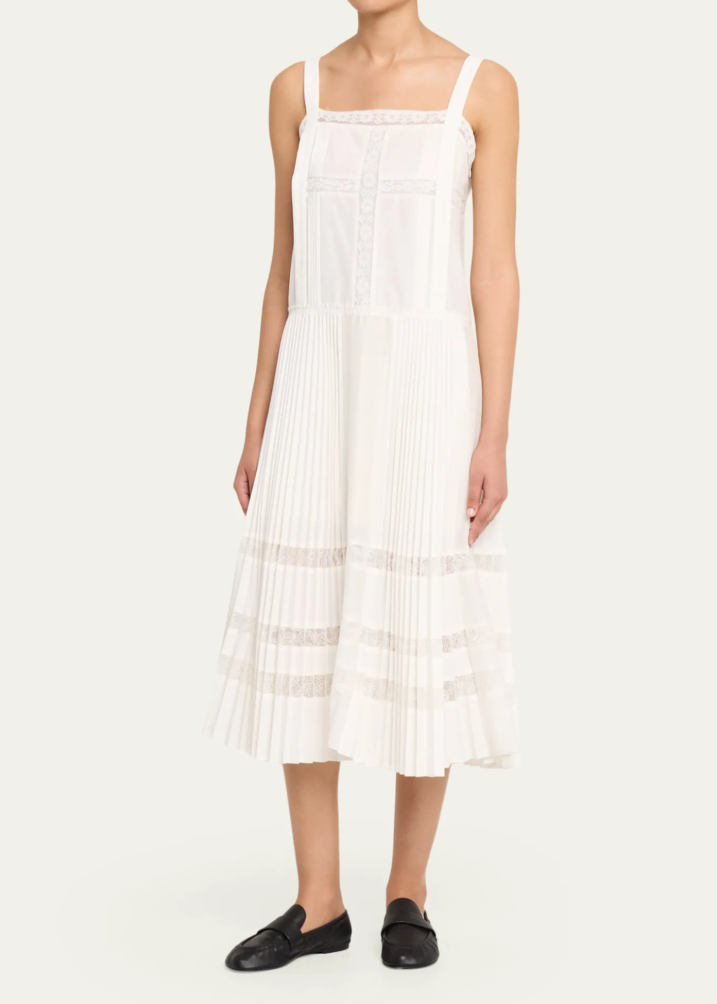 3.1 Phillip LimPleated Lace-Inset Midi Dress