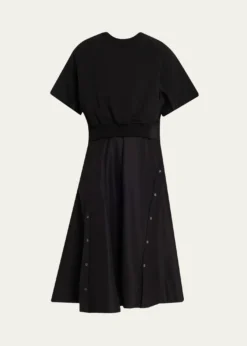 3.1 Phillip LimShort-Sleeve Combo Midi Dress