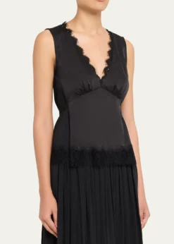 3.1 Phillip LimSleeveless Satin Lace Combo Top