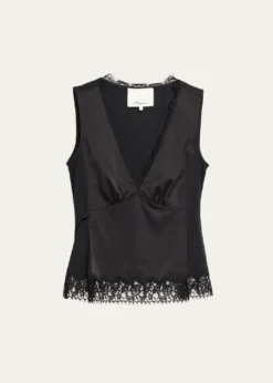 3.1 Phillip LimSleeveless Satin Lace Combo Top