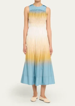 3.1 Phillip LimSmocked Ombré Voile Midi Dress