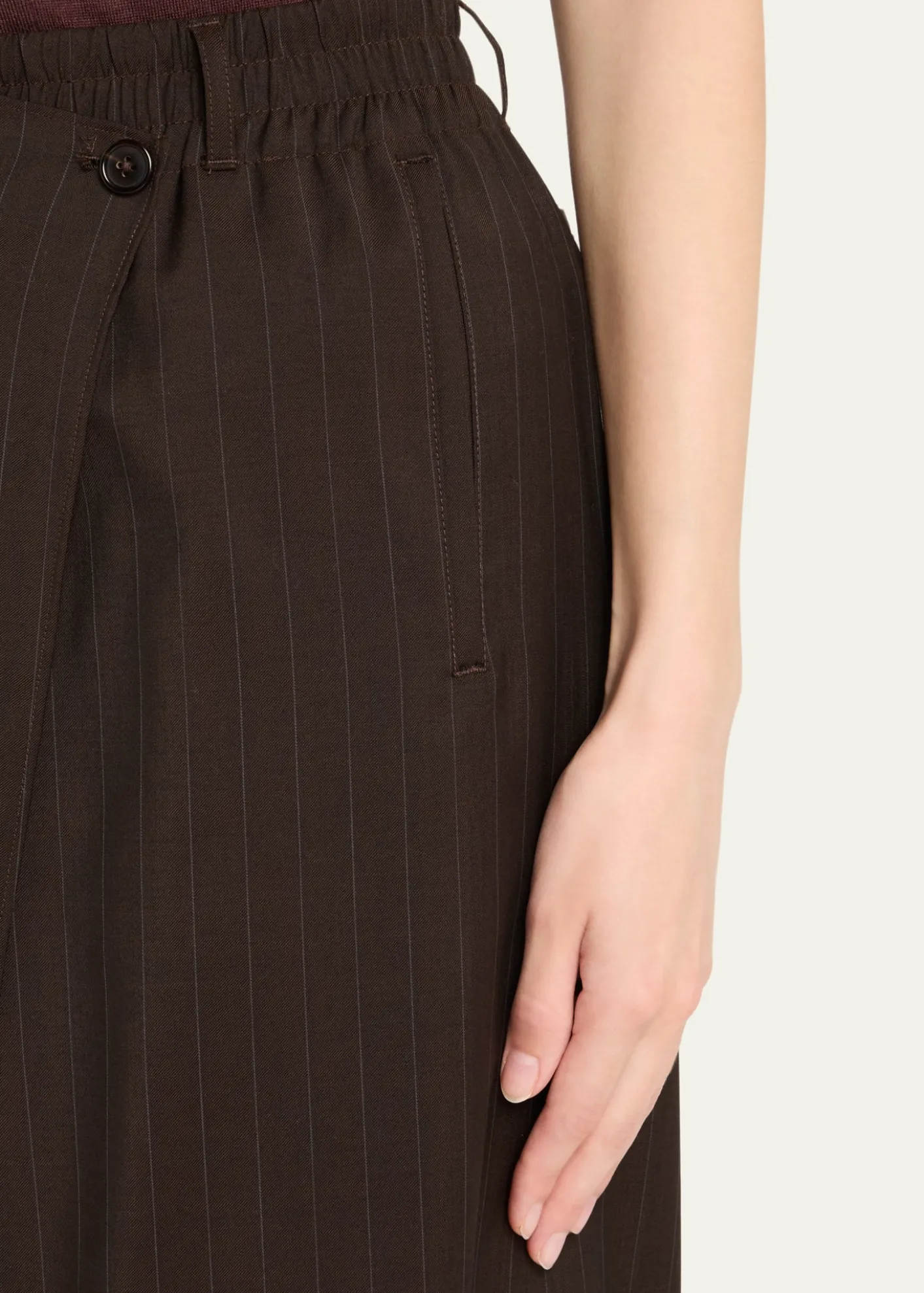 6397Pinstripe Wrap Shorts