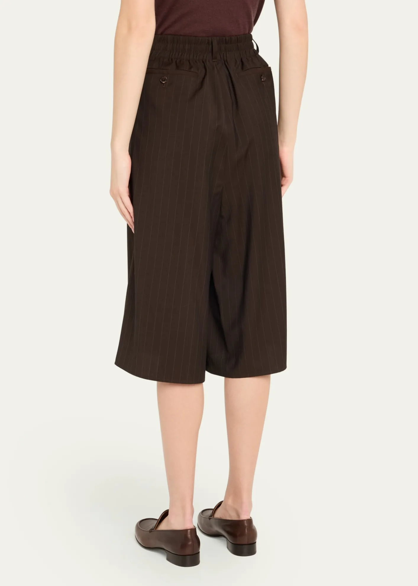 6397Pinstripe Wrap Shorts