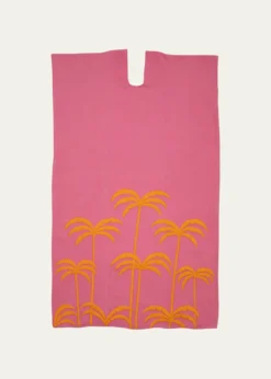Pippa HoltThree Panel Embroidered Palm Tree Midi Kaftan