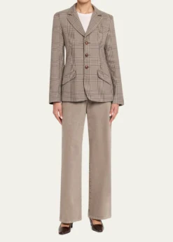 6397Plaid Double-Face Wool Blazer
