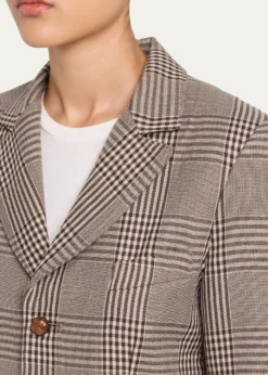 6397Plaid Double-Face Wool Blazer
