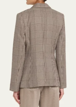 6397Plaid Double-Face Wool Blazer