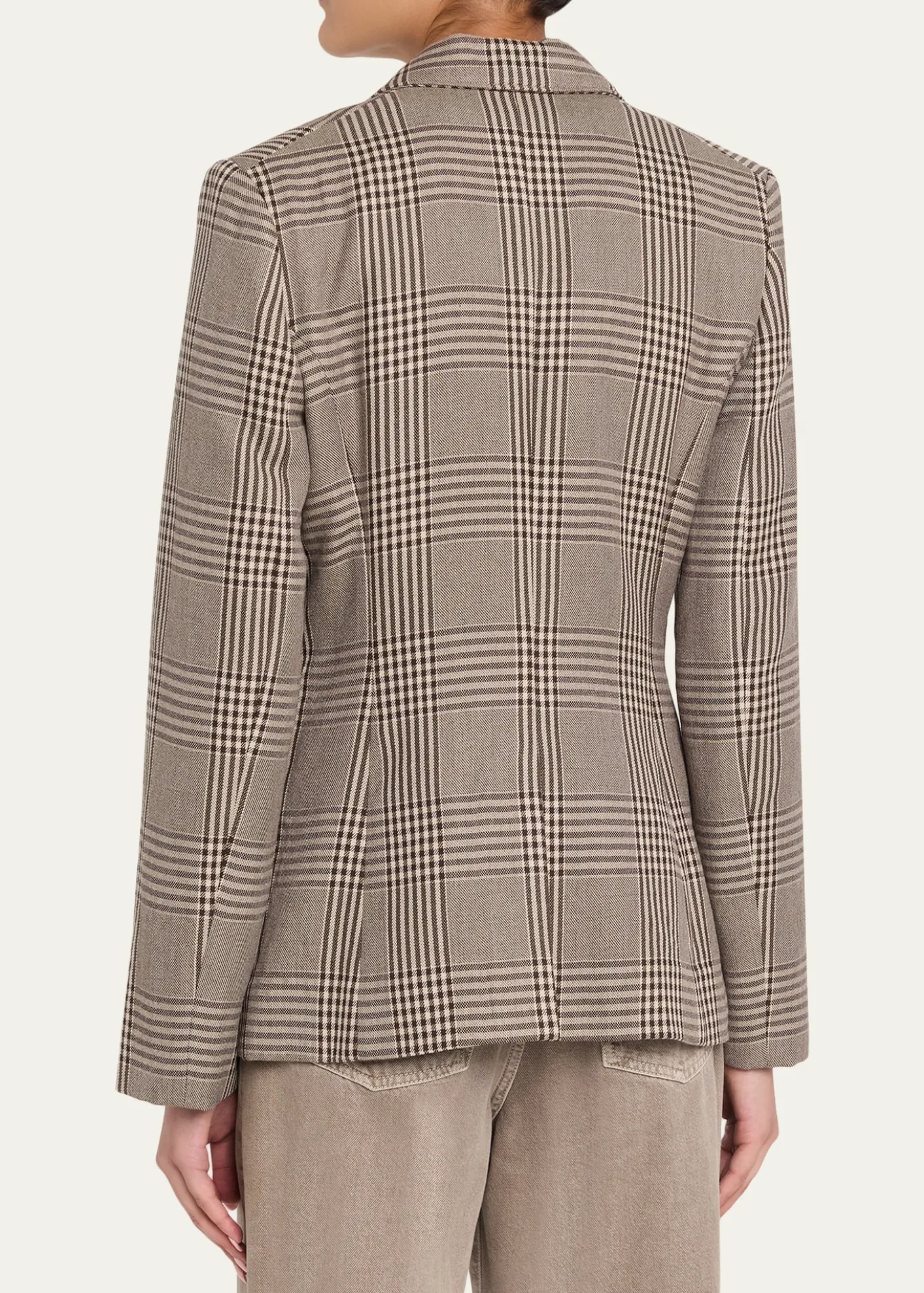 6397Plaid Double-Face Wool Blazer