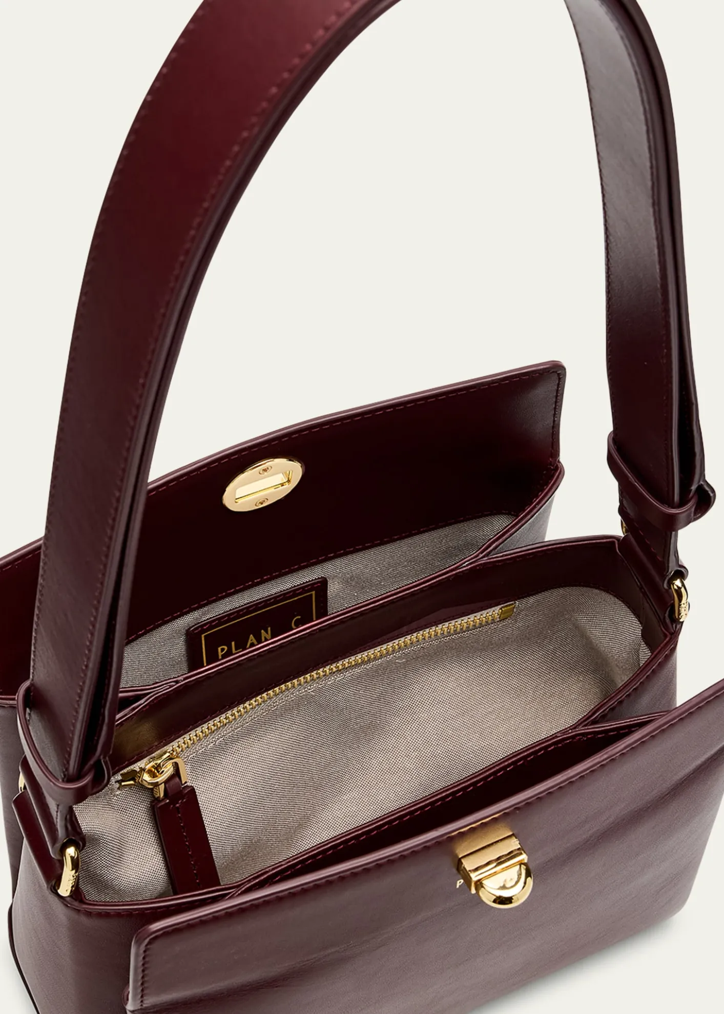 Plan CSmall Folded Shoulder Bag in Vitello Leather