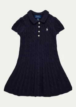 Polo Ralph Lauren Girl's Cable Knit Sweater Dress, Size 2-6X