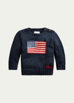 Polo Ralph LaurenBoy's Flag Intarsia Knit Sweater, Size 3M-24M