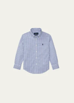 Polo Ralph LaurenBoy's Poplin Woven Tattersall Sport Shirt, Size 2-7