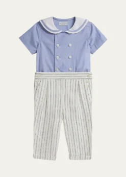 Polo Ralph LaurenBoy's Sailor Shirt & Striped Trousers Set, Size 3M-24M