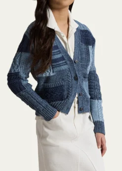 Polo Ralph LaurenGirl's Cotton Patchwork Cardigan Sweater, Size S-XL