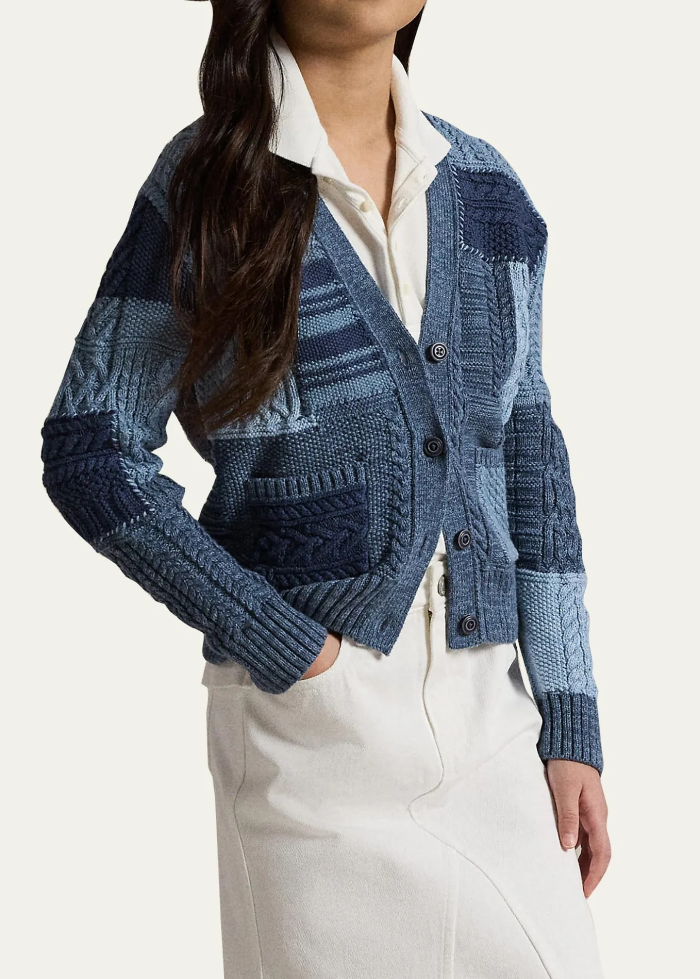 Polo Ralph LaurenGirl's Cotton Patchwork Cardigan Sweater, Size S-XL