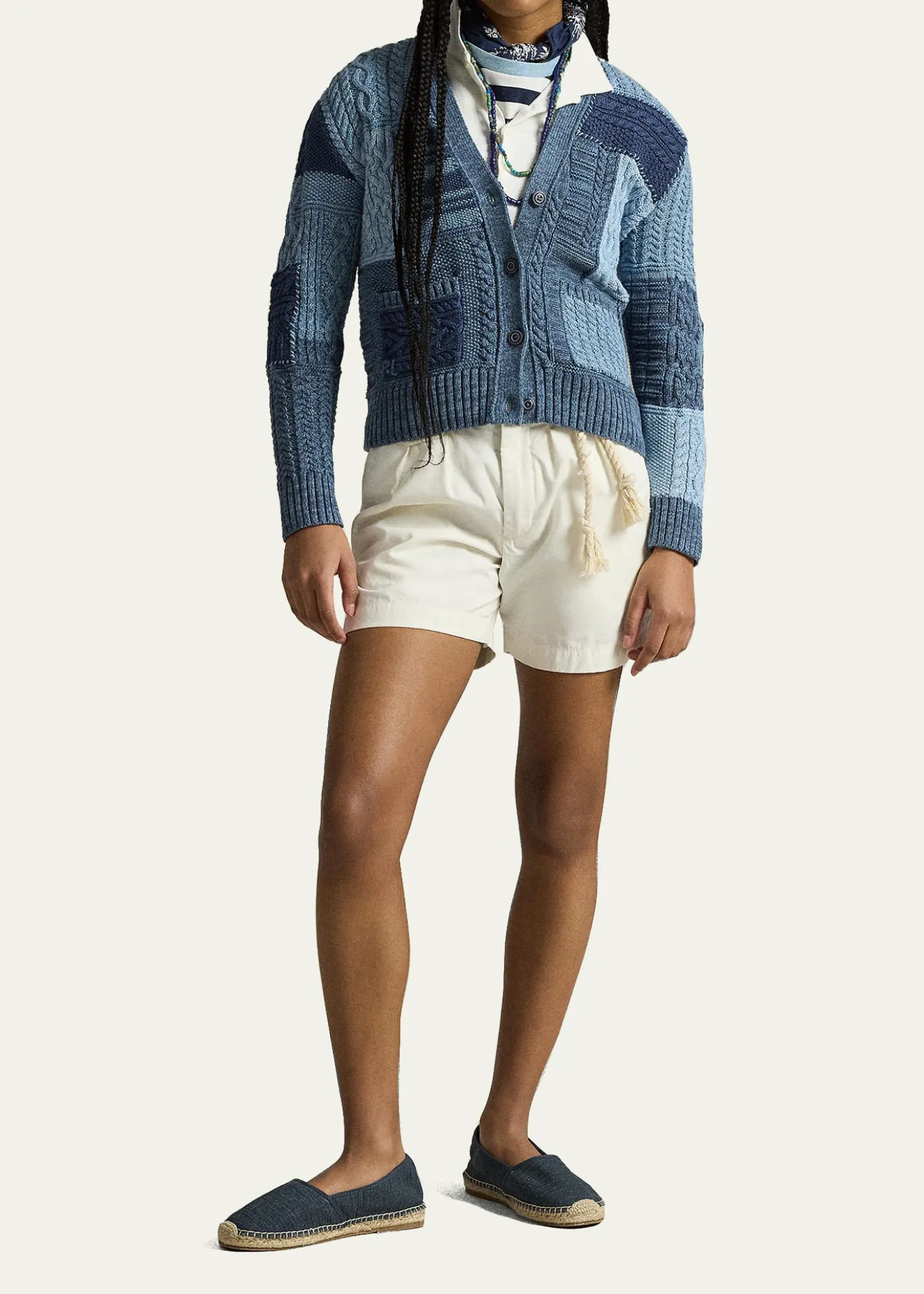 Polo Ralph LaurenGirl's Cotton Patchwork Cardigan Sweater, Size S-XL