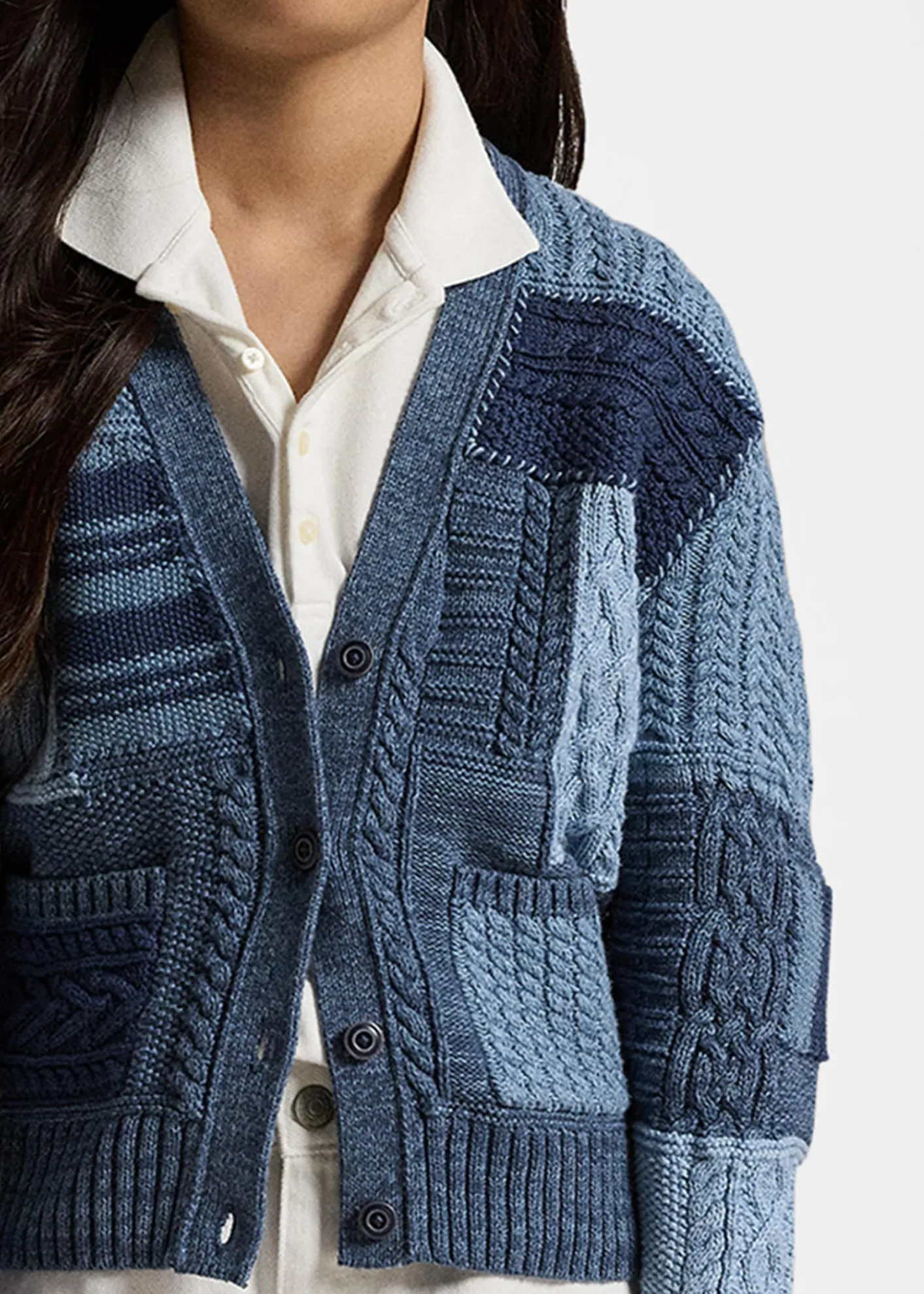 Polo Ralph LaurenGirl's Cotton Patchwork Cardigan Sweater, Size S-XL