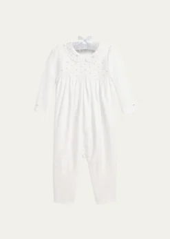 Polo Ralph LaurenGirl's Embroidered Coverall, Size 3M-12M