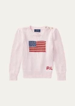 Polo Ralph LaurenGirl's Flag Intarsia Knit Sweater, Size 2T-6X