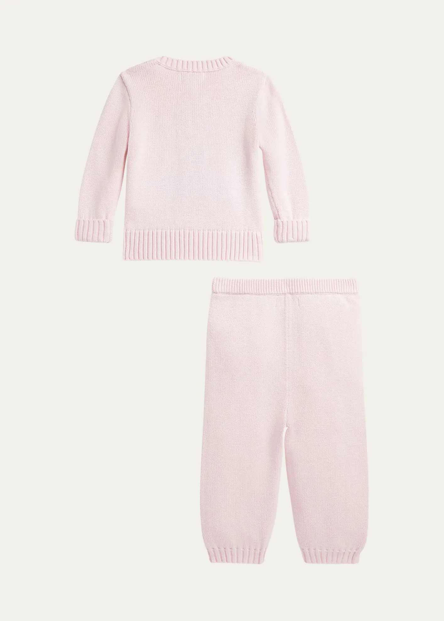 Polo Ralph LaurenGirl's Flag Bear Intarsia Knit Sweater and Pants Set, Size 3M-24M