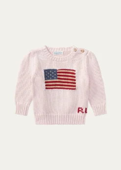 Polo Ralph LaurenGirl's Flag Intarsia Knit Sweater, Size 3M-24M