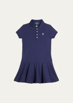 Polo Ralph LaurenGirl's Logo Embroidered Drop-Waist Polo Dress, Size 2-6X