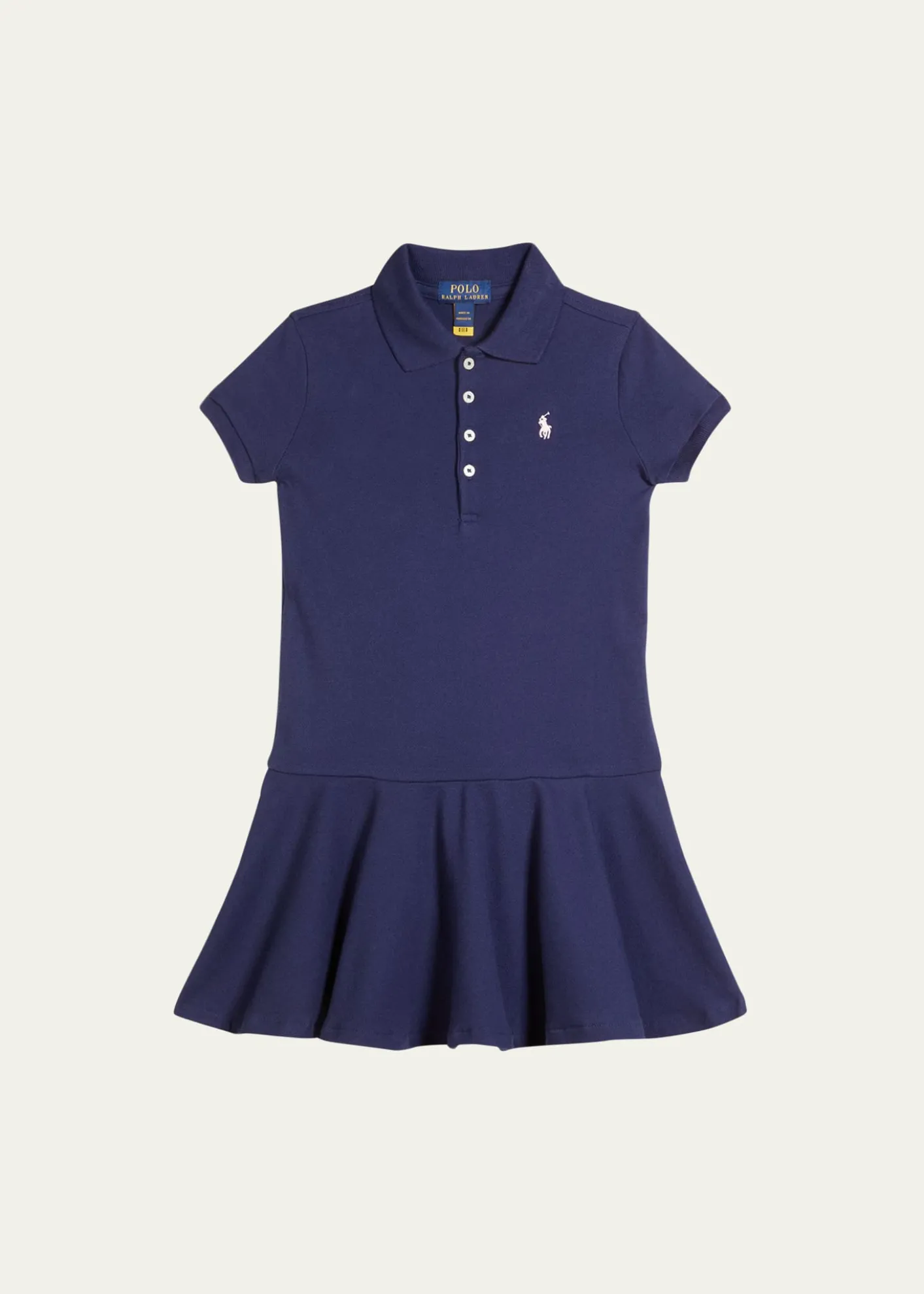 Polo Ralph LaurenGirl's Logo Embroidered Drop-Waist Polo Dress, Size 2-6X