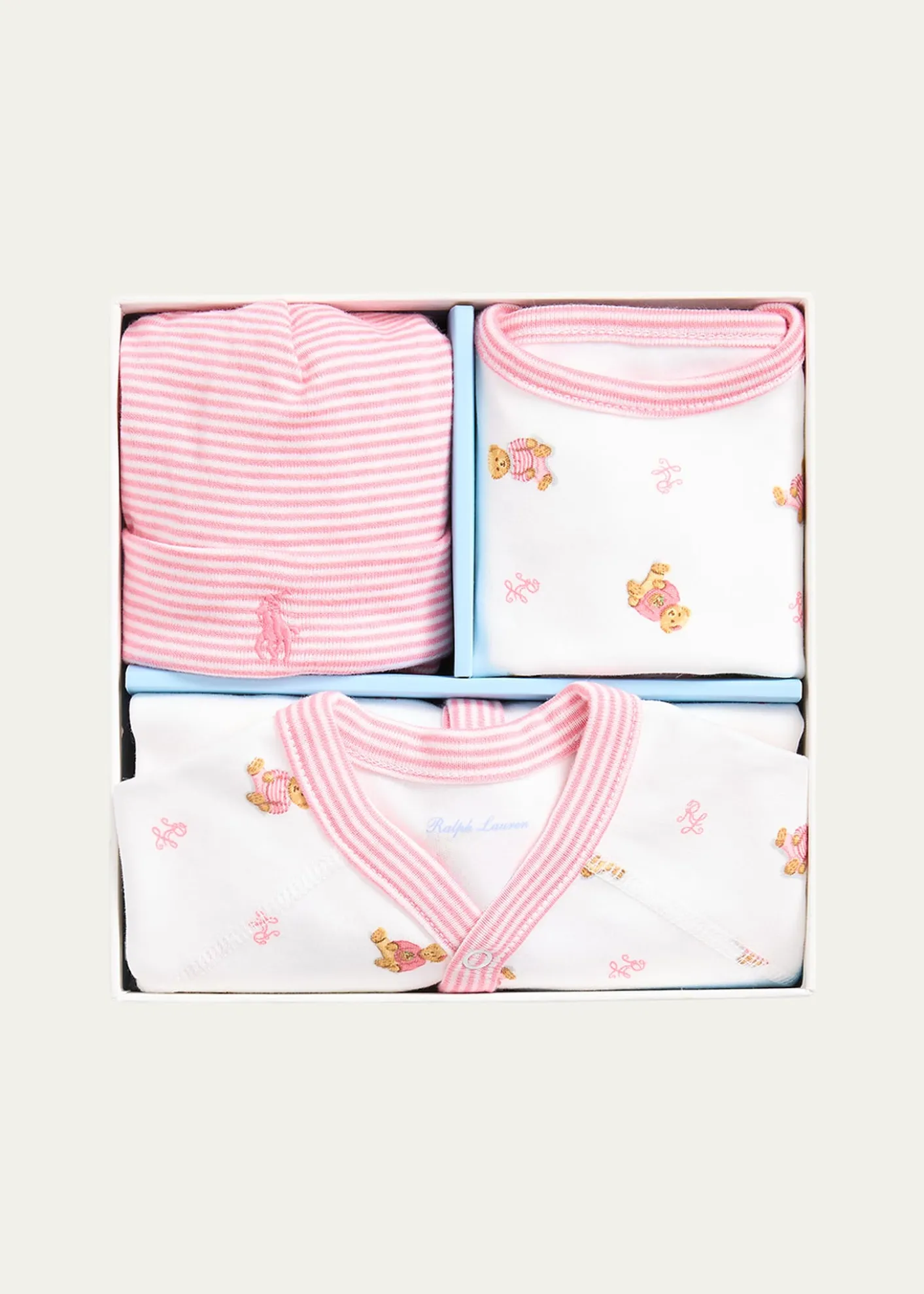 Polo Ralph LaurenGirl's 3-Piece Gift Set, Size Newborn-9M