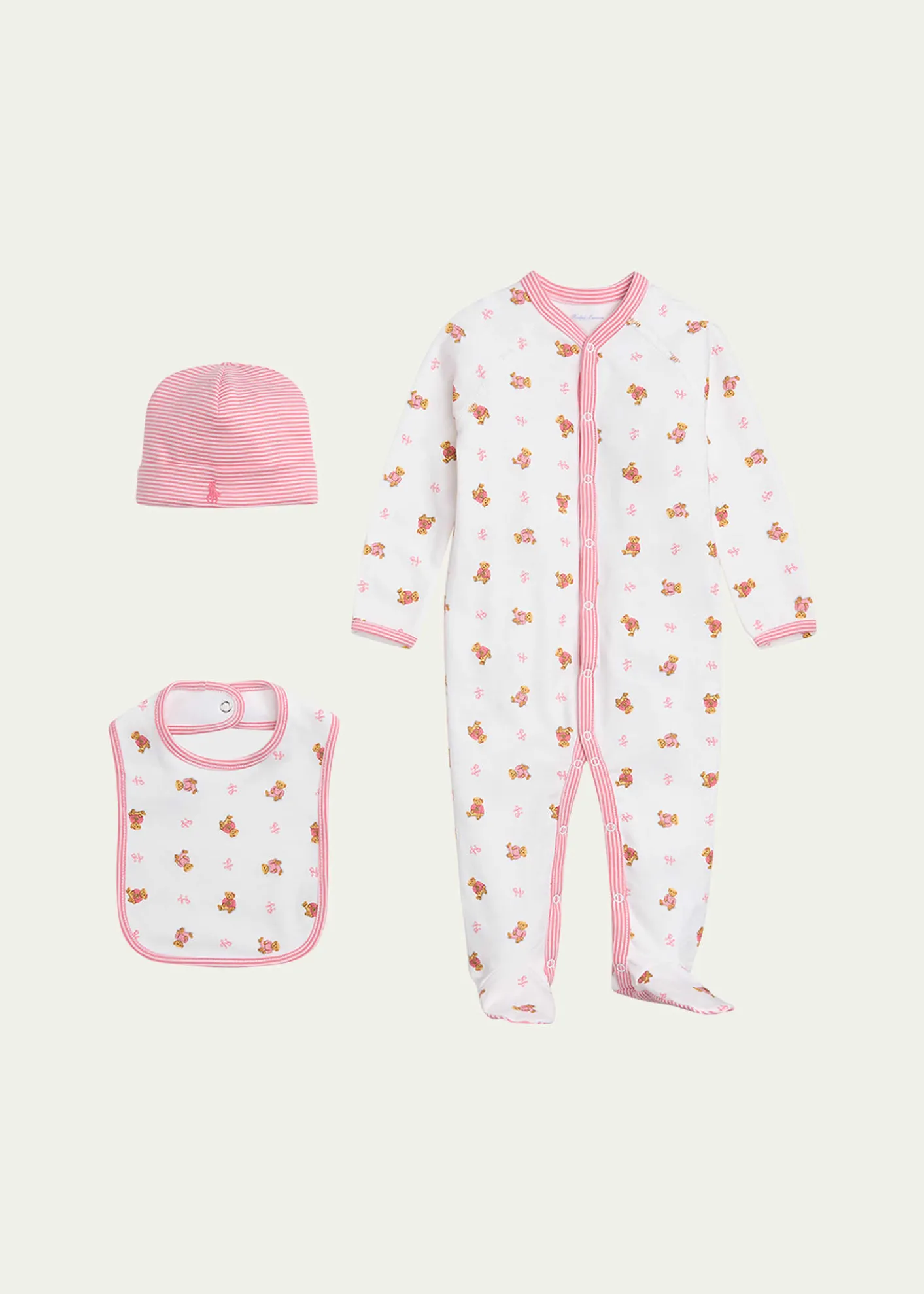 Polo Ralph LaurenGirl's 3-Piece Gift Set, Size Newborn-9M
