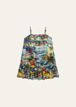 Polo Ralph LaurenGirl's Tropical-Print Ruffled Dress, Size 2-6X