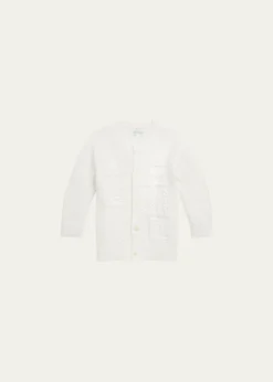 Polo Ralph LaurenKid's Cardigan W/ Bear Intarsia, Size 3M-24M