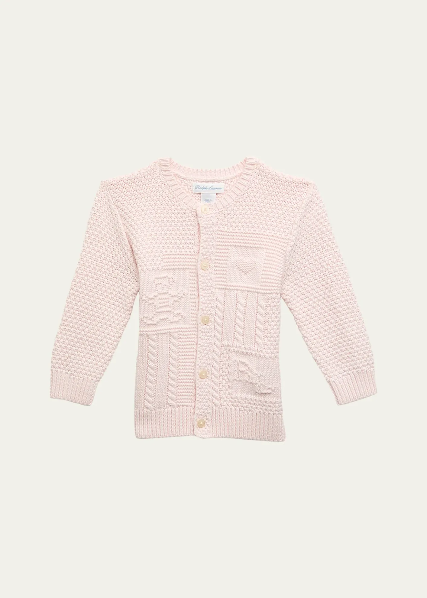 Polo Ralph LaurenKid's Cardigan W/ Bear Intarsia, Size 3M-24M