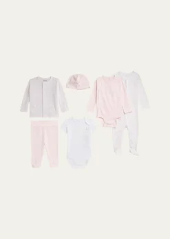 Polo Ralph LaurenKid's 6-Piece Interlock Cotton Knit Gift Set, Size Newborn-9M