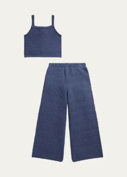 Polo Ralph LaurenLittle Girl's & Girl's Crocheted Cotton Sweater Top & Pant