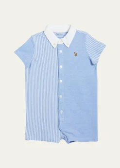 Polo Ralph LaurenOxford Mesh Fun One-Piece Shortalls, Size 3M-24M