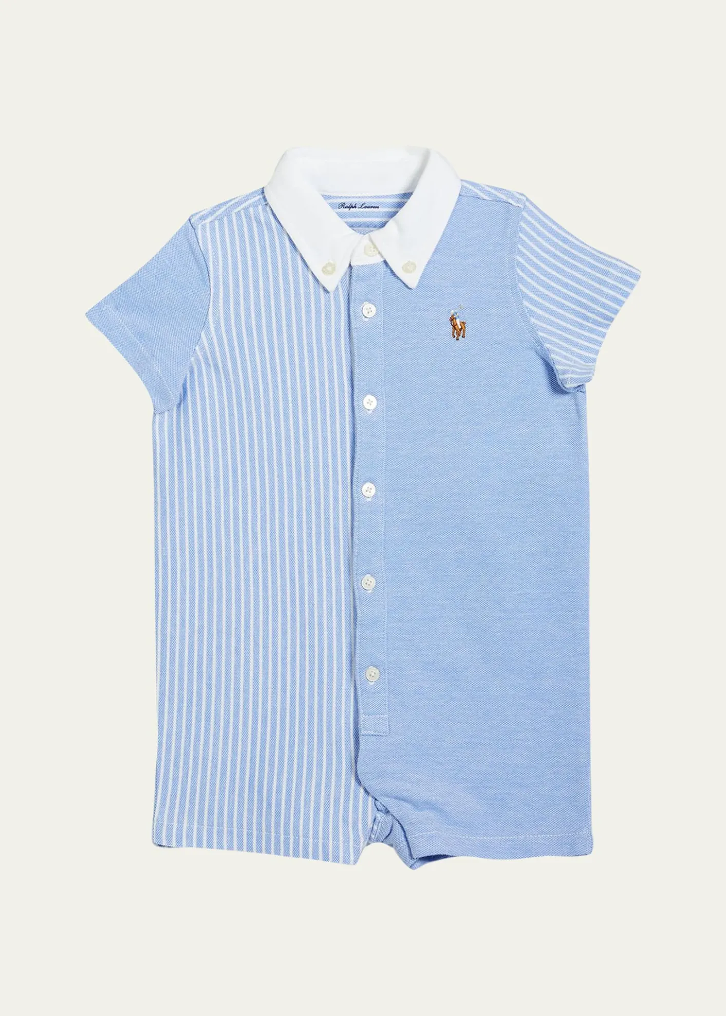 Polo Ralph LaurenOxford Mesh Fun One-Piece Shortalls, Size 3M-24M
